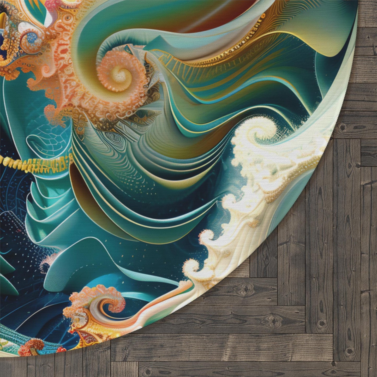 Colorful Abstract Round Rug - Boho Decor, Living Room Carpet, Bedroom Accent, Unique Area Rug, Home Warmth