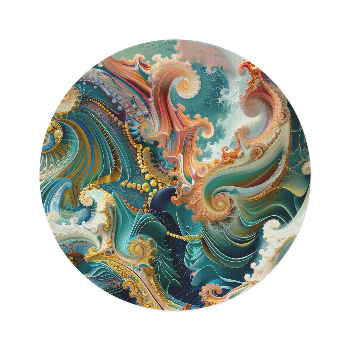 Colorful Abstract Round Rug - Boho Decor, Living Room Carpet, Bedroom Accent, Unique Area Rug, Home Warmth