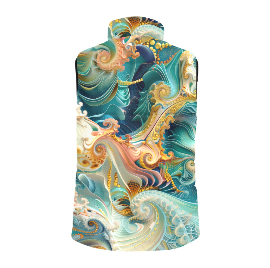 Turquoise Fractal Padded Vest