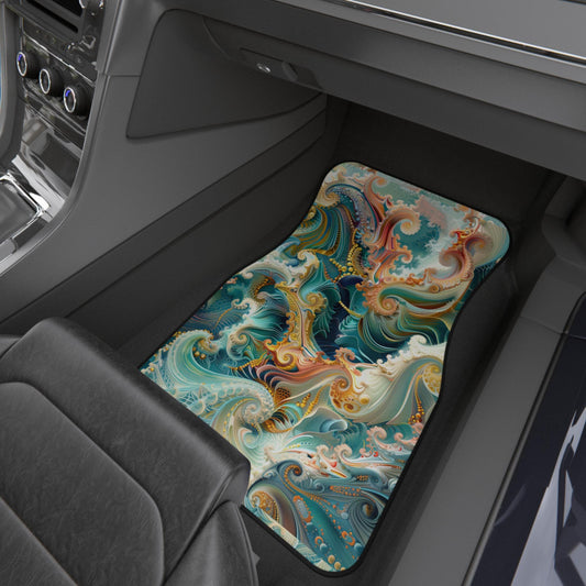 Car Mats, Beautifully Intricate, colorful fractal designs - Set of 2 Front Floor Mats, Carpet Vehicle Accessories, Auto Decor, Unique