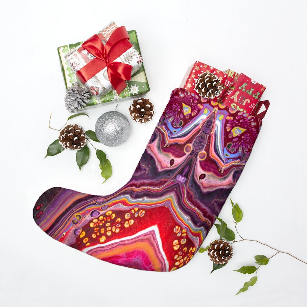 Christmas Stockings, "Crimson River" Art Stockings
