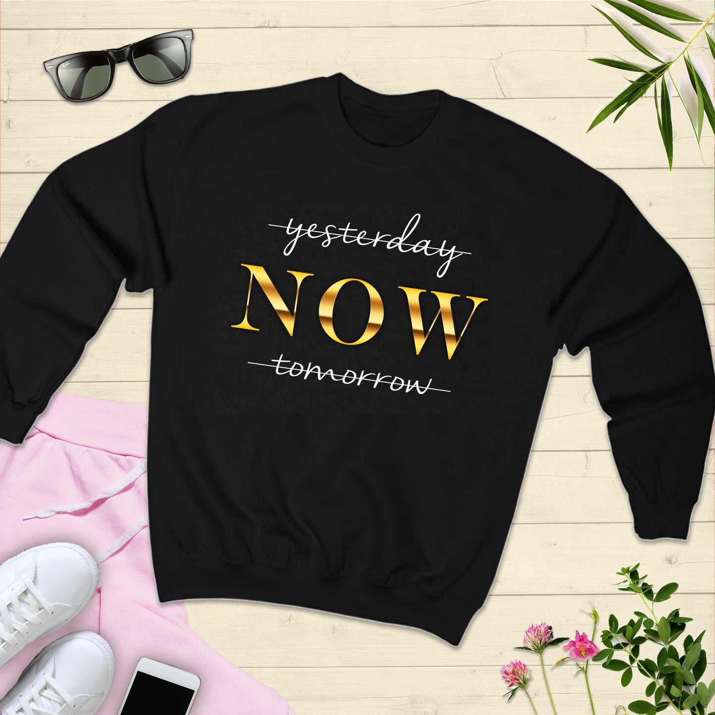 Yesterday NOW tomorrow, Power of Now, Unisex Heavy Blend Crewneck Sweatshirt