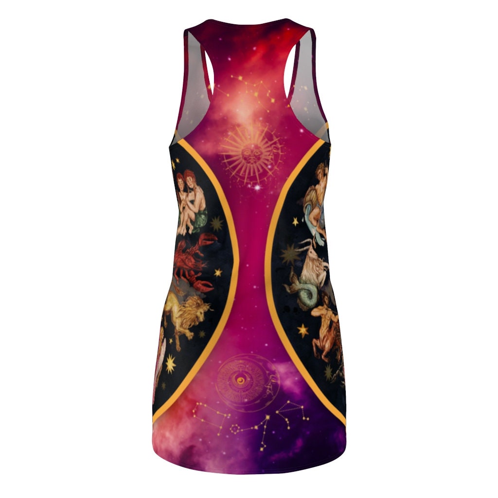 Women's Racerback Dress, Sundress, Zodiac, Double Wheel