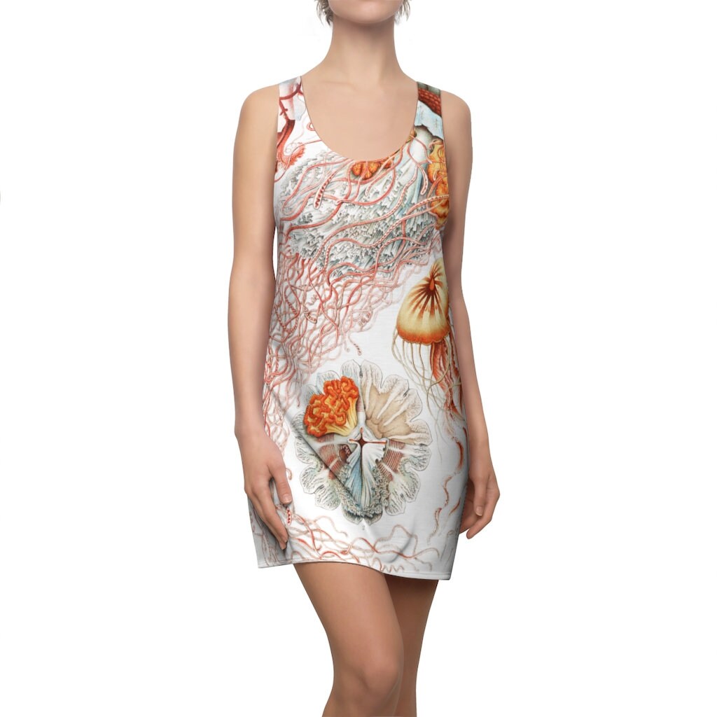 Racerback Dress, Sundress, Botanicals, Jellyfish