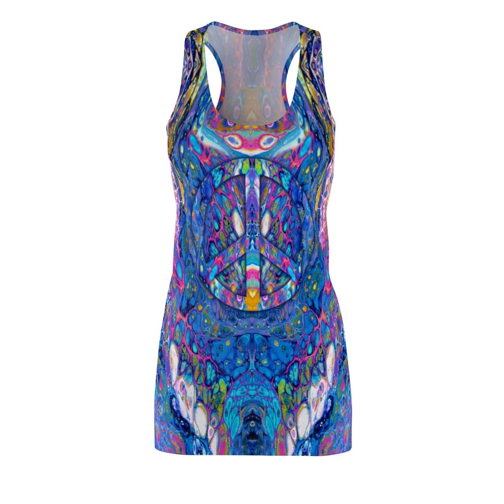 Racerback Dress, Peace Sign, Abstract Art