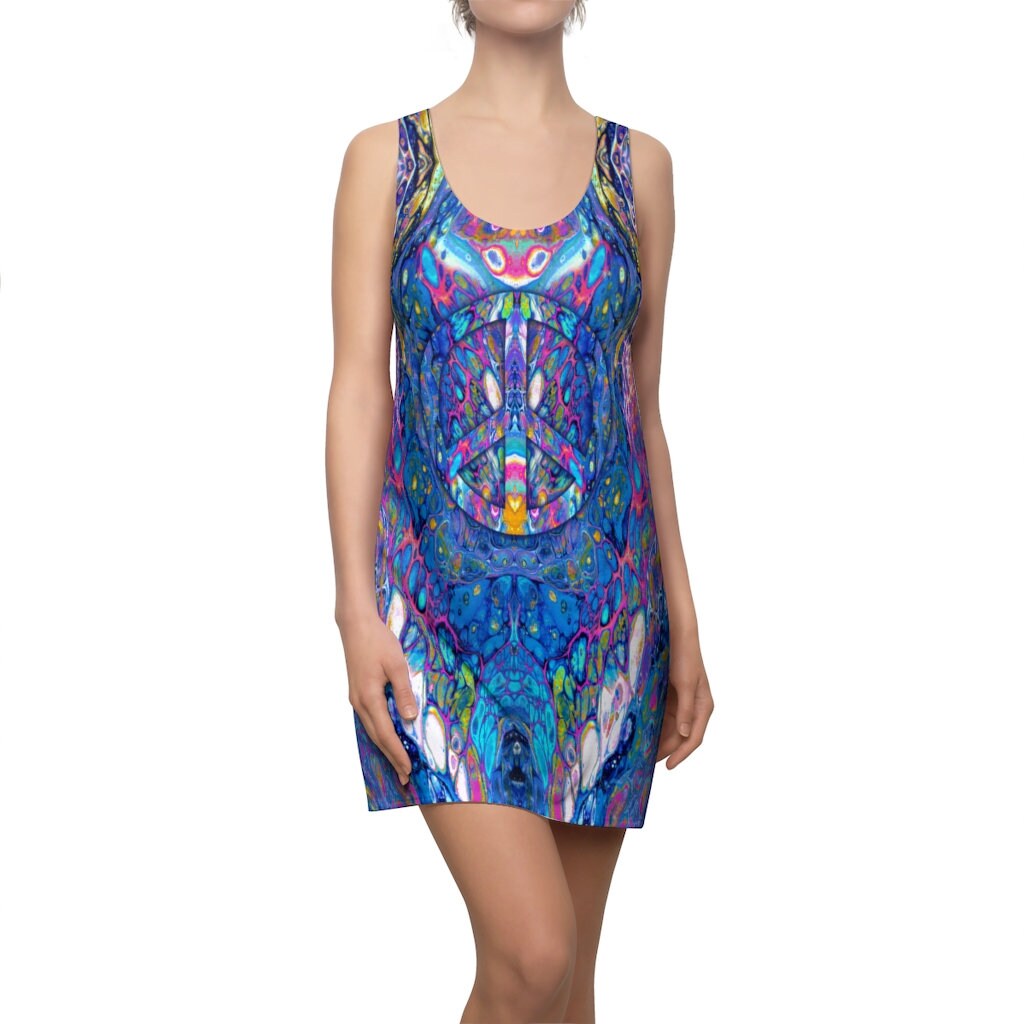 Racerback Dress, Peace Sign, Abstract Art