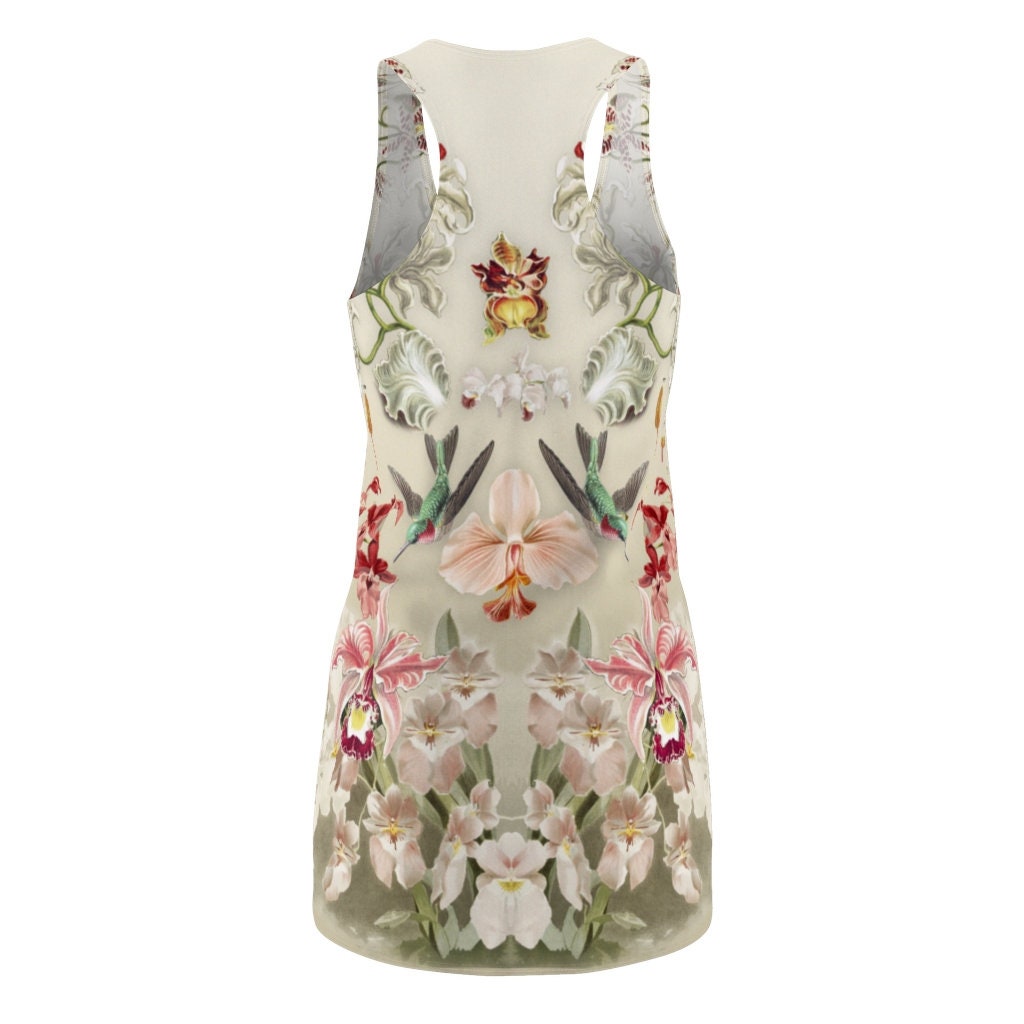 Women's Racerback, Orchid Botanicals, Sleeveless Sundress, Racerback Dress