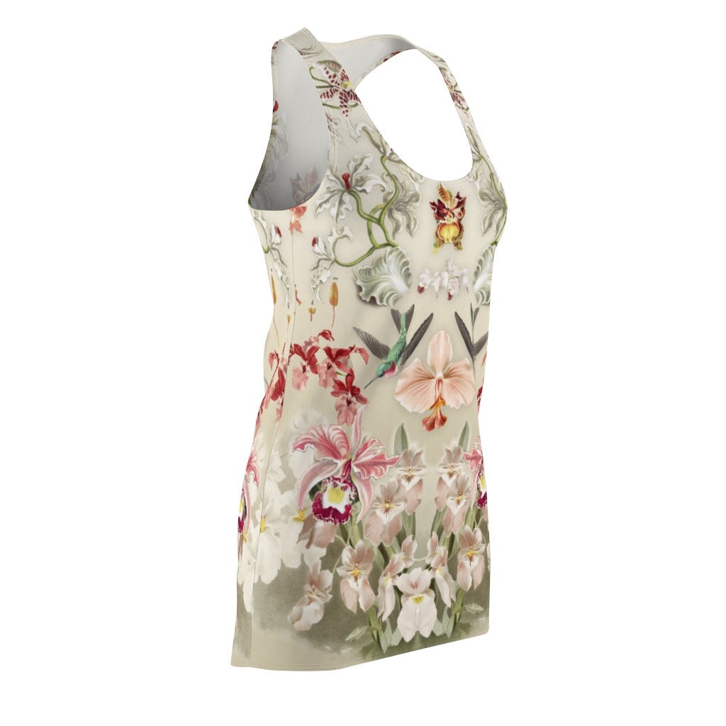 Women's Racerback, Orchid Botanicals, Sleeveless Sundress, Racerback Dress