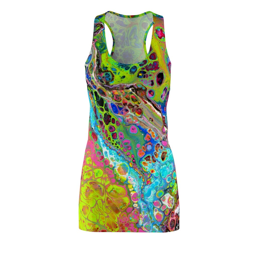 Women's Racerback Dress, Sundress, Blue Cosmos