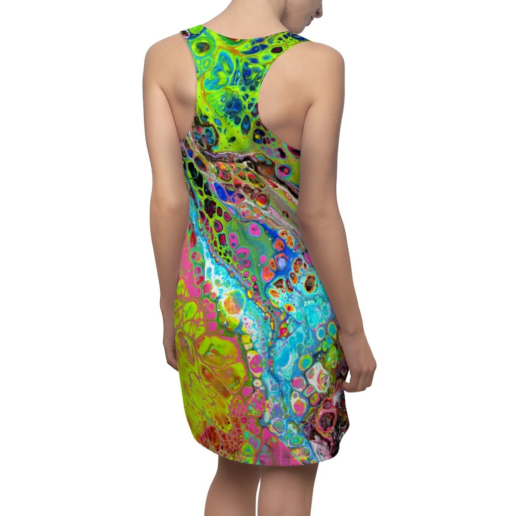 Women's Racerback Dress, Sundress, Blue Cosmos