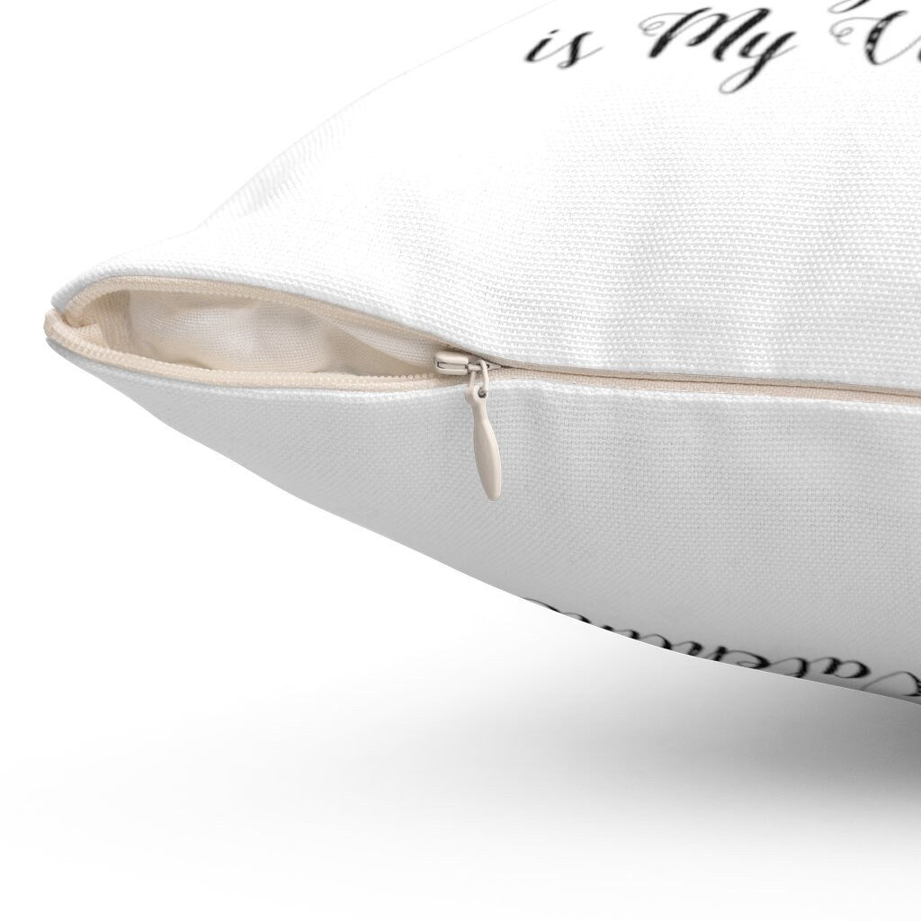 Valentine Pillow, My Cat is My Valentine, Cat Lover, Spun Polyester Square Pillow