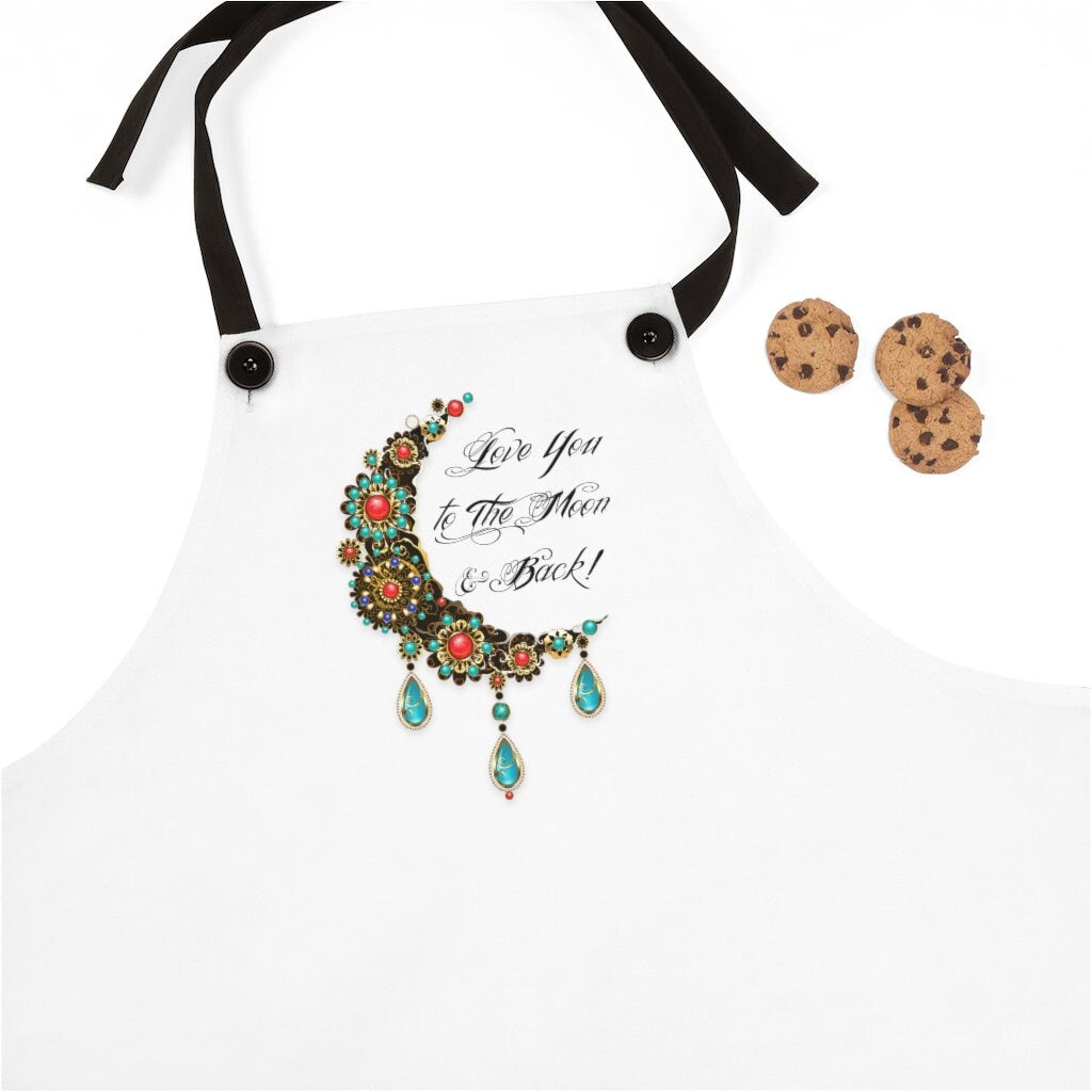 Valentine Apron, Love You to the Moon, Gift for him, Twill Apron