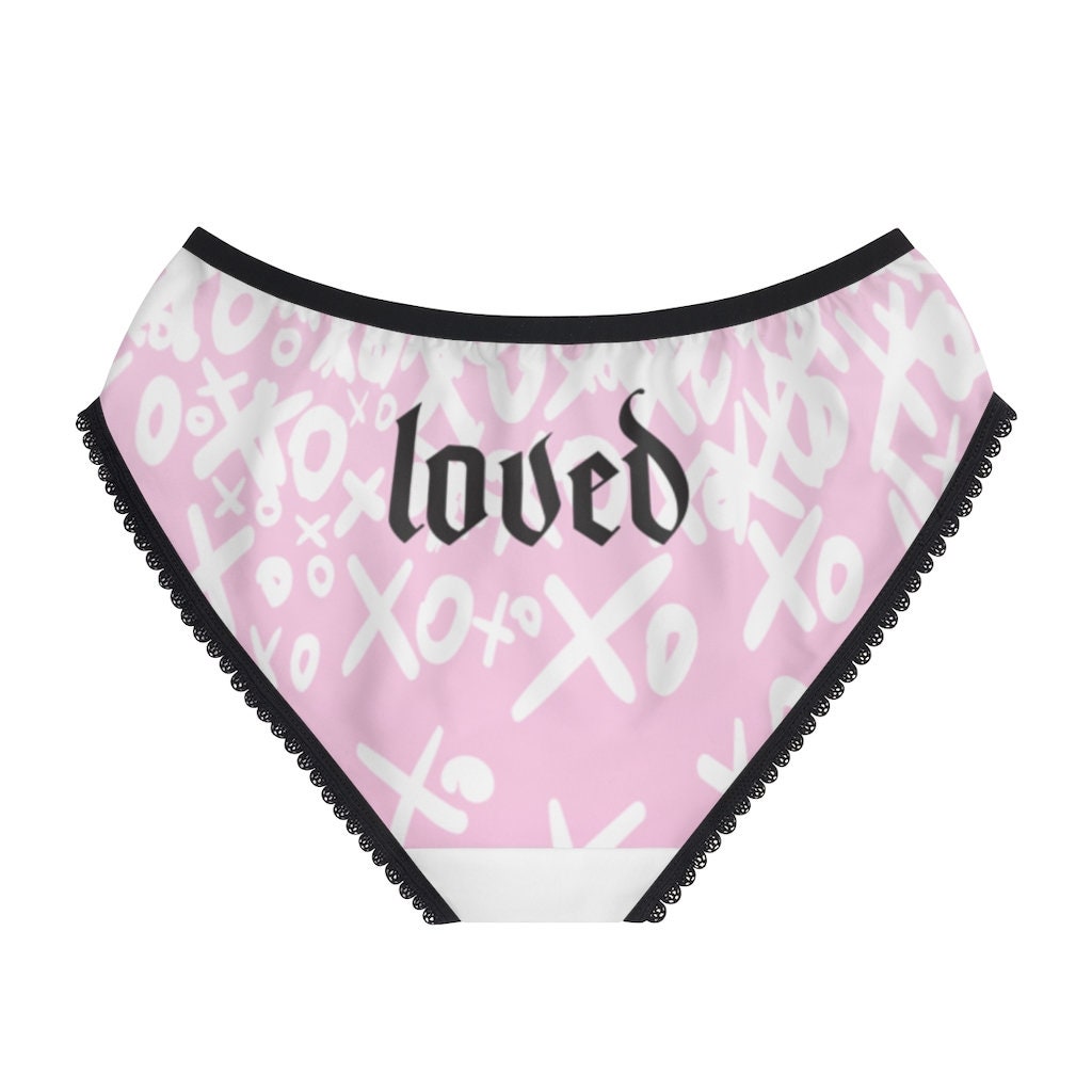 Valentine Panties, Pink, Love Signs, Loved, Gift for her, Women's Briefs