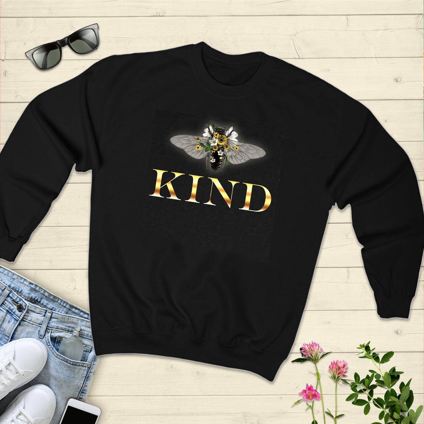 Be Kind, BEE Kind, Kindness, Motivational Unisex Heavy Blend Crewneck Sweatshirt