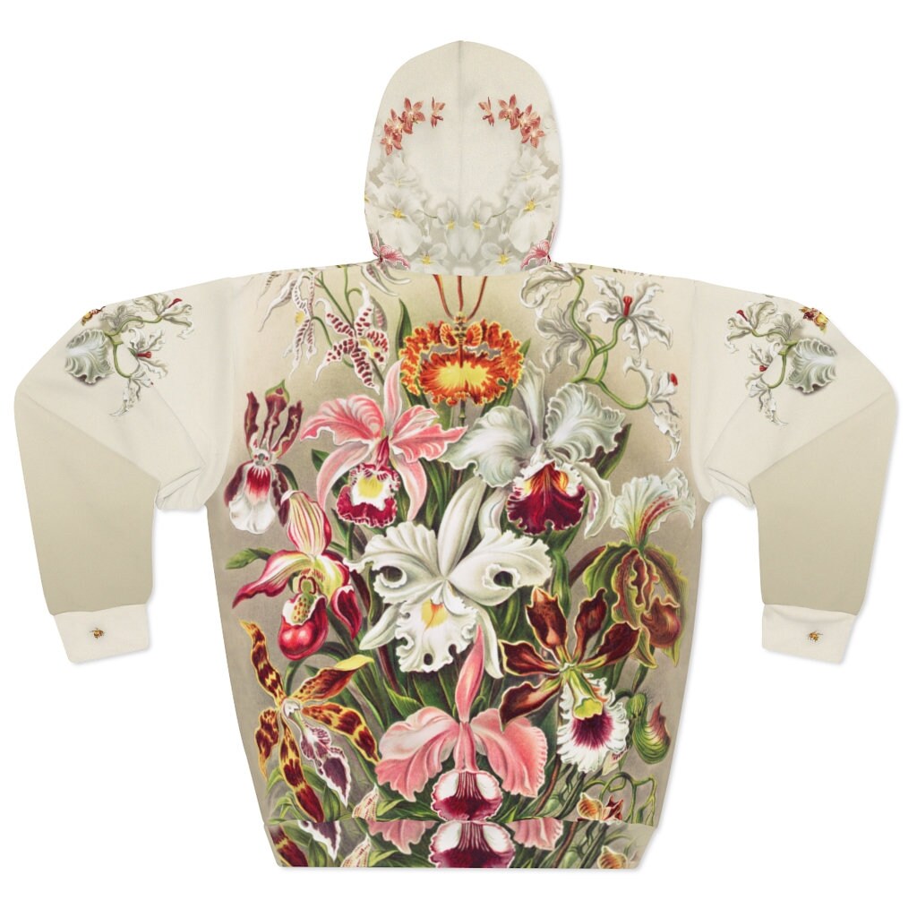 Orchid Botanical, Orchid blossoms, All Over Print, Unisex Pullover Hoodie