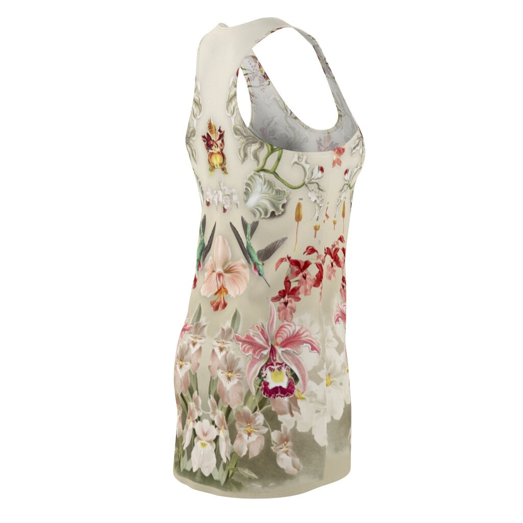 Women's Racerback, Orchid Botanicals, Sleeveless Sundress, Racerback Dress