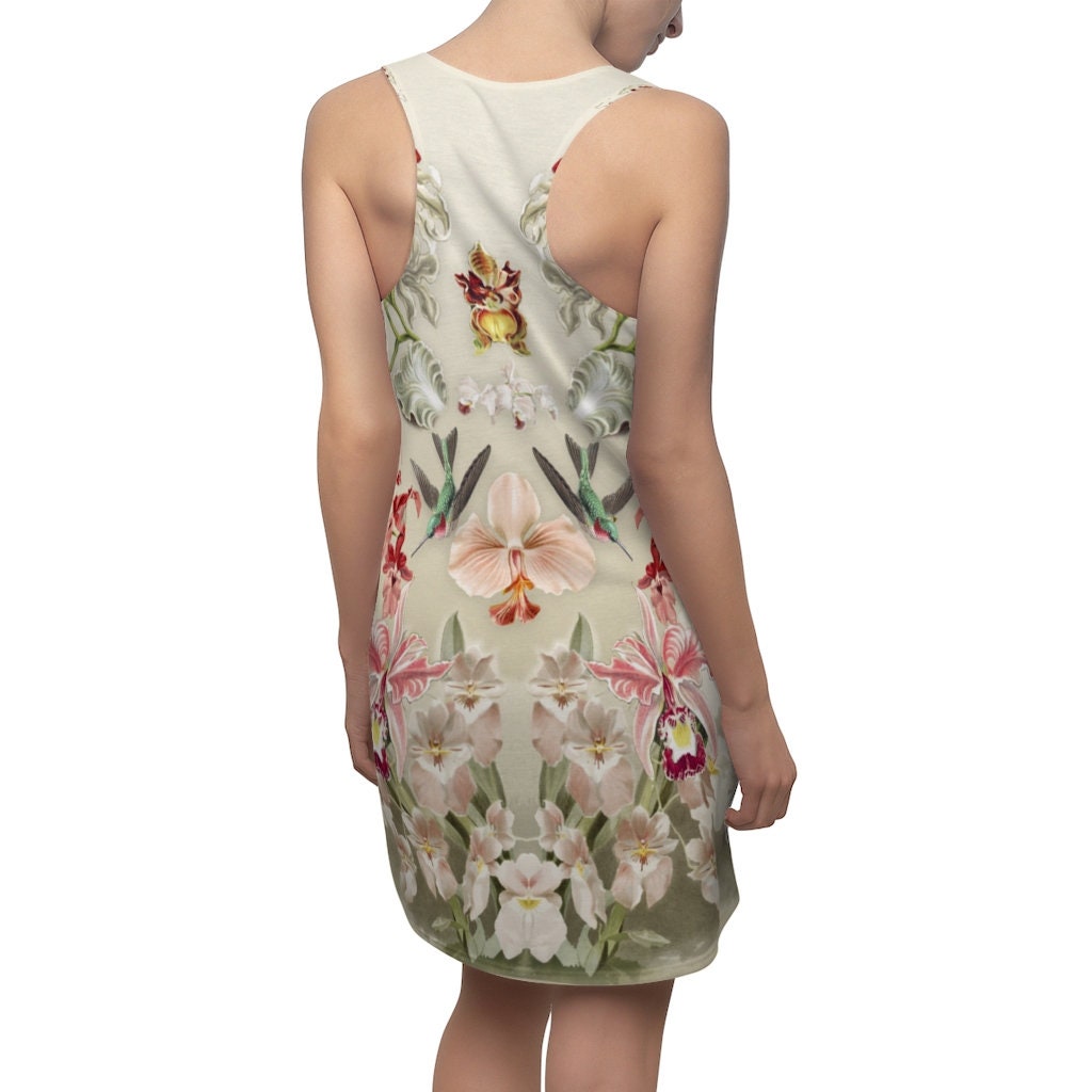 Women's Racerback, Orchid Botanicals, Sleeveless Sundress, Racerback Dress
