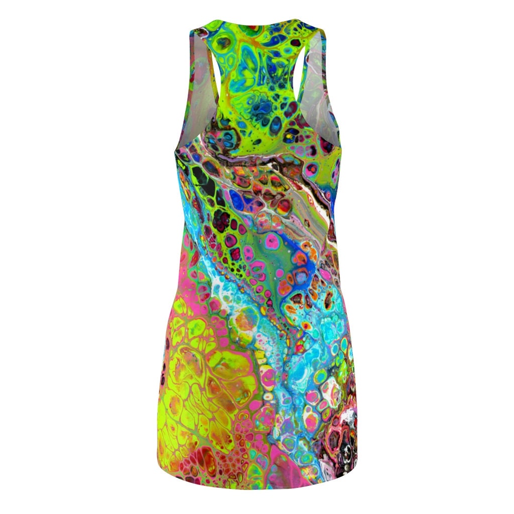 Women's Racerback Dress, Sundress, Blue Cosmos