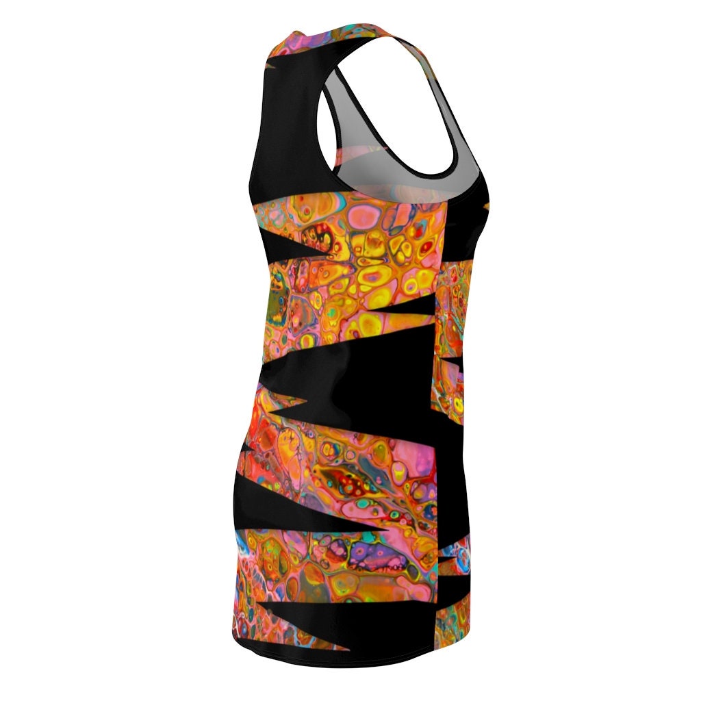 Women's Racerback Dress, Boho, Hippy Style, Noir Landscape, Minidress