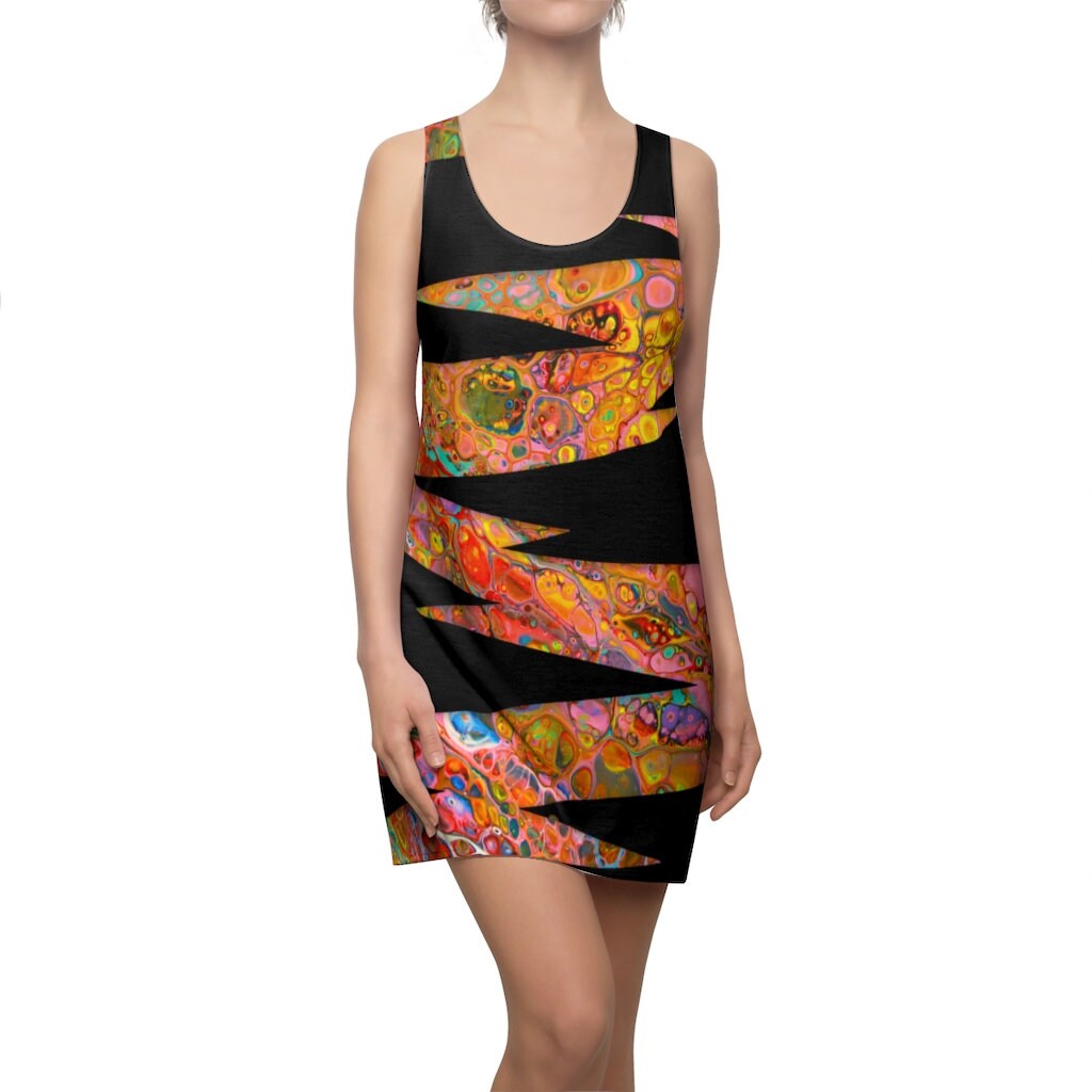 Women's Racerback Dress, Boho, Hippy Style, Noir Landscape, Minidress