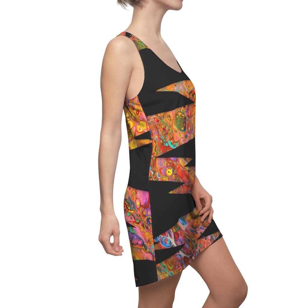 Women's Racerback Dress, Boho, Hippy Style, Noir Landscape, Minidress