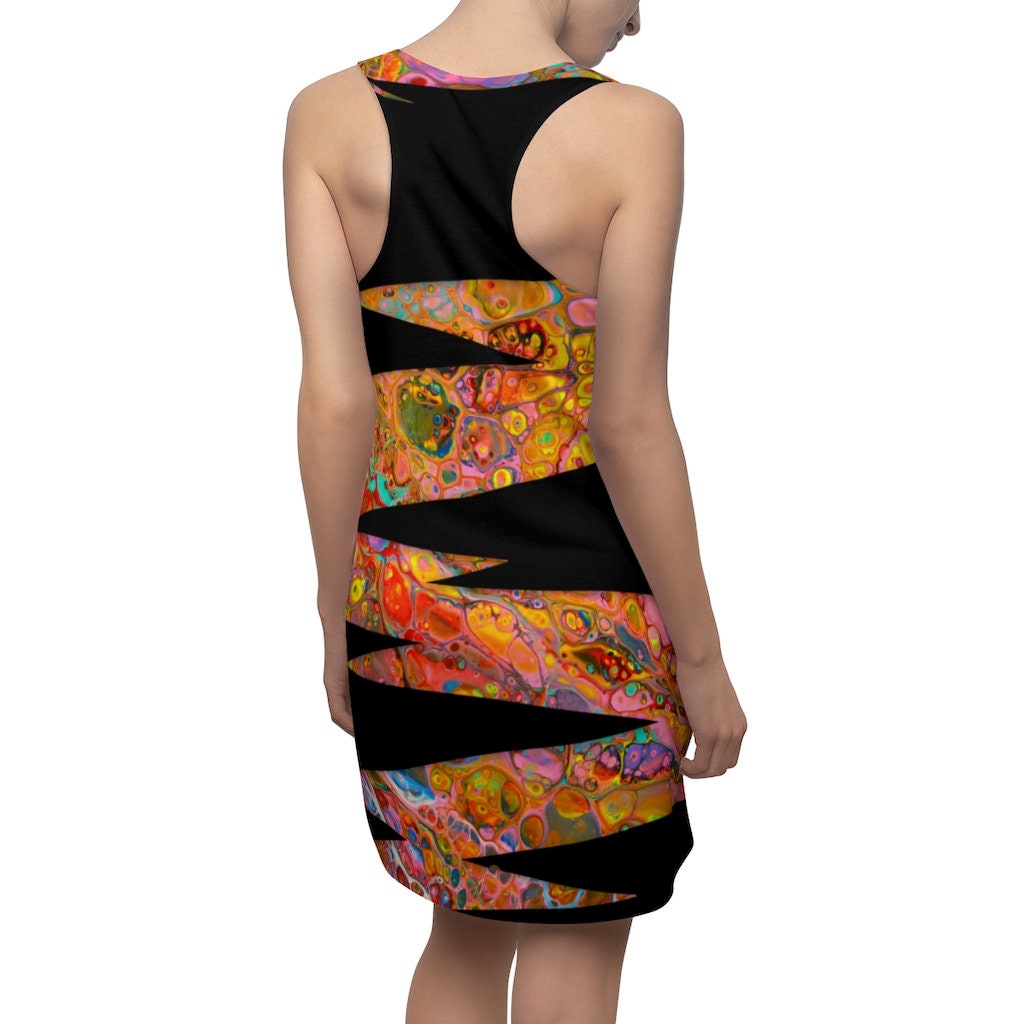 Women's Racerback Dress, Boho, Hippy Style, Noir Landscape, Minidress
