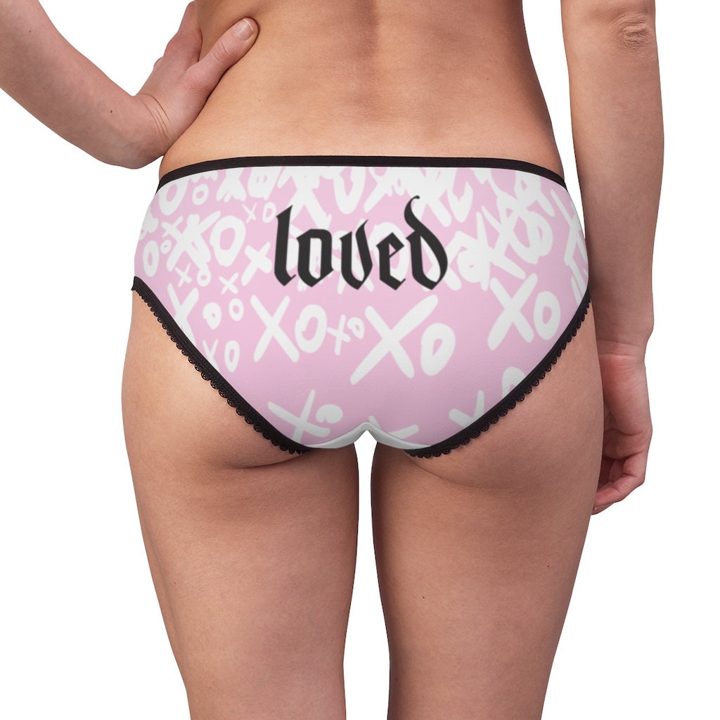 Valentine Panties, Pink, Love Signs, Loved, Gift for her, Women's Briefs