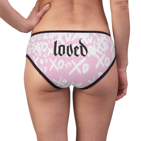 Valentine Panties, Pink, Love Signs, Loved, Gift for her, Women's Briefs