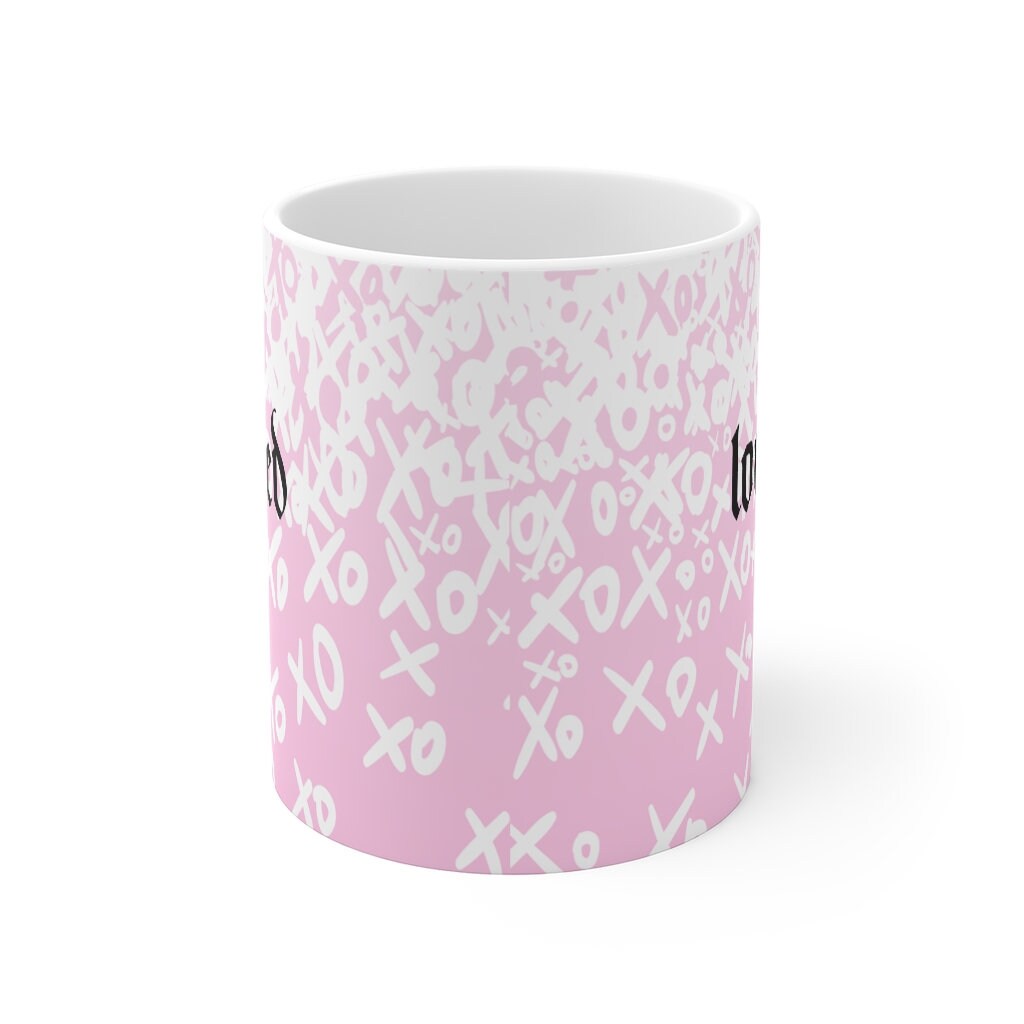 Pink Mug, Love Signs, Gift for couples, Loved, 11oz White Mug