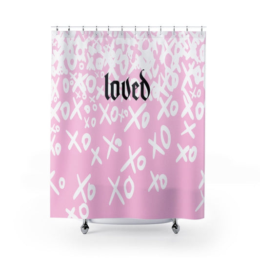 Pink Curtain, Love Signs, Housewarming Gift, Loved, Shower Curtains