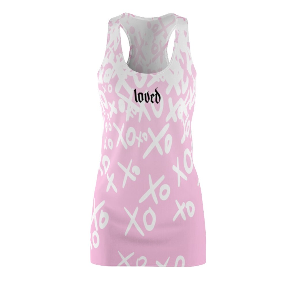 Pink Dress, Loved, Sundress, Love Signs, Women's Racerback Dress