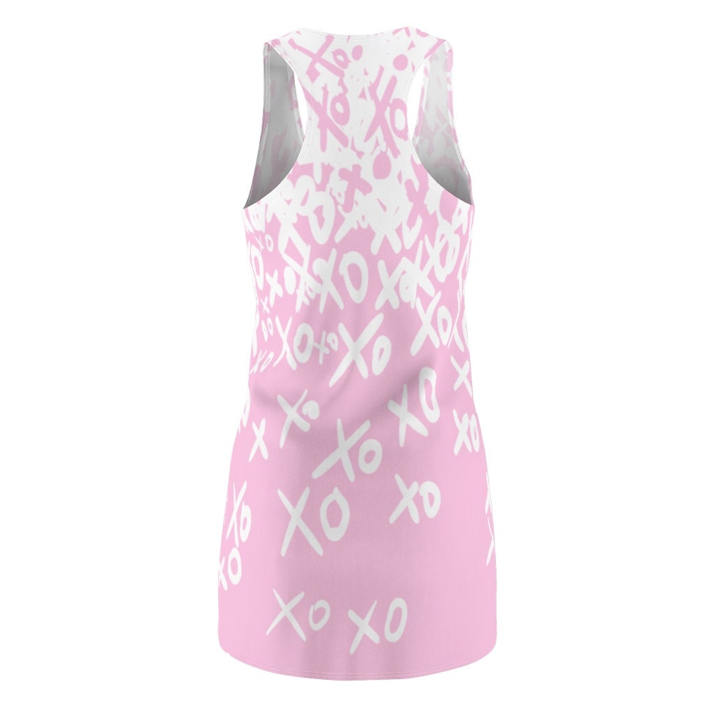 Pink Dress, Loved, Sundress, Love Signs, Women's Racerback Dress