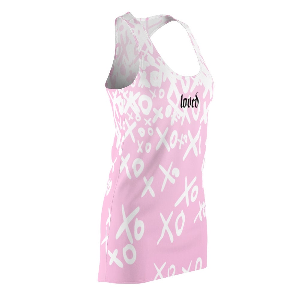 Pink Dress, Loved, Sundress, Love Signs, Women's Racerback Dress