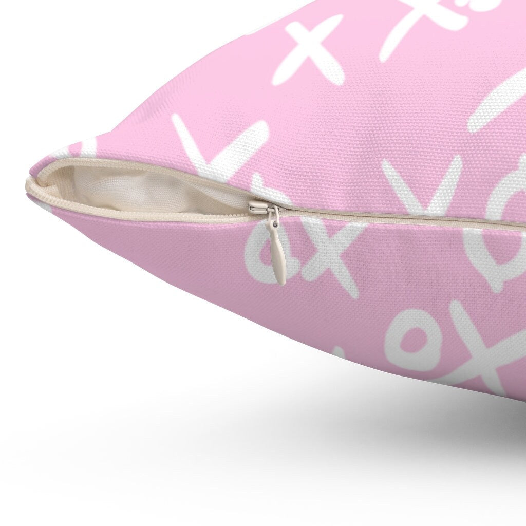 Pink Pillow, Love Signs, Loved, Housewarming Gift, Spun Polyester Square Pillow