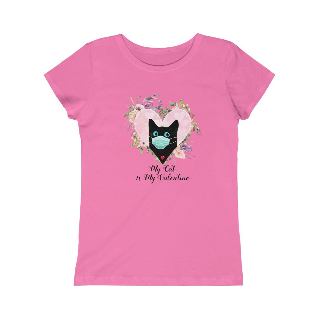 Valentine Shirt, My Cat is My Valentine, Valentine Gift, Girls Princess Tee
