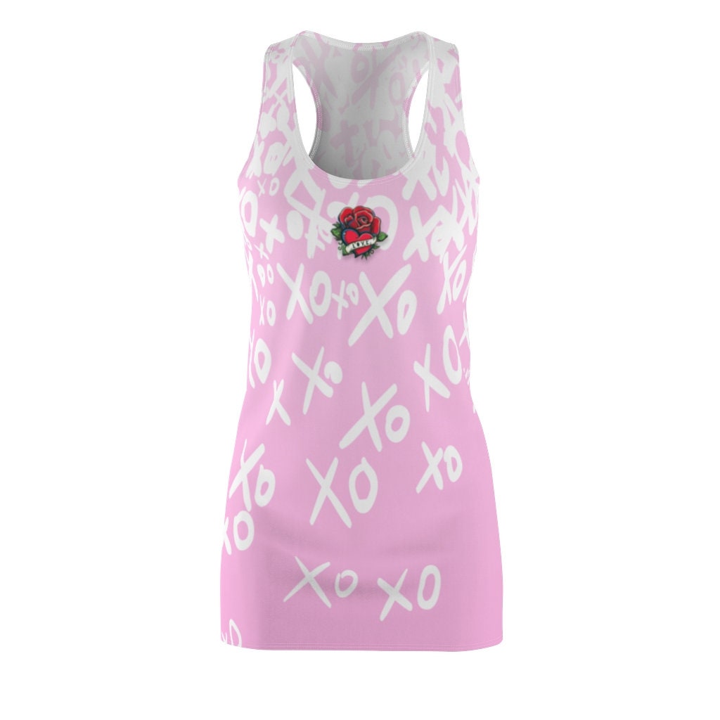 Pink Dress, Valentine Dress, Mini dress, Women's Racerback Dress