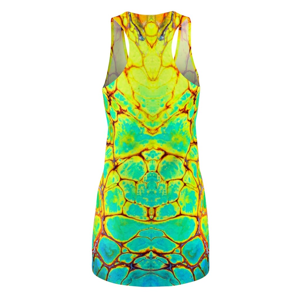 Cottagecore Dress, Boho, Hippy, Neon, Sundress, Women's Racerback Dress
