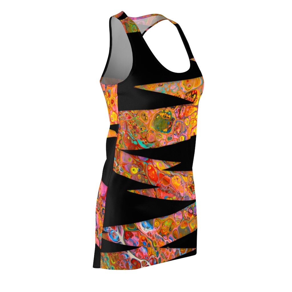Women's Racerback Dress, Boho, Hippy Style, Noir Landscape, Minidress