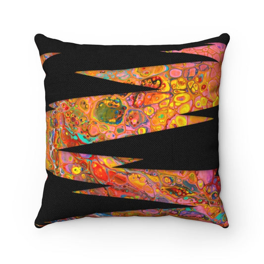 Cottagecore Throw Pillow, Boho, Hippy Style, Spun Polyester Square Pillow