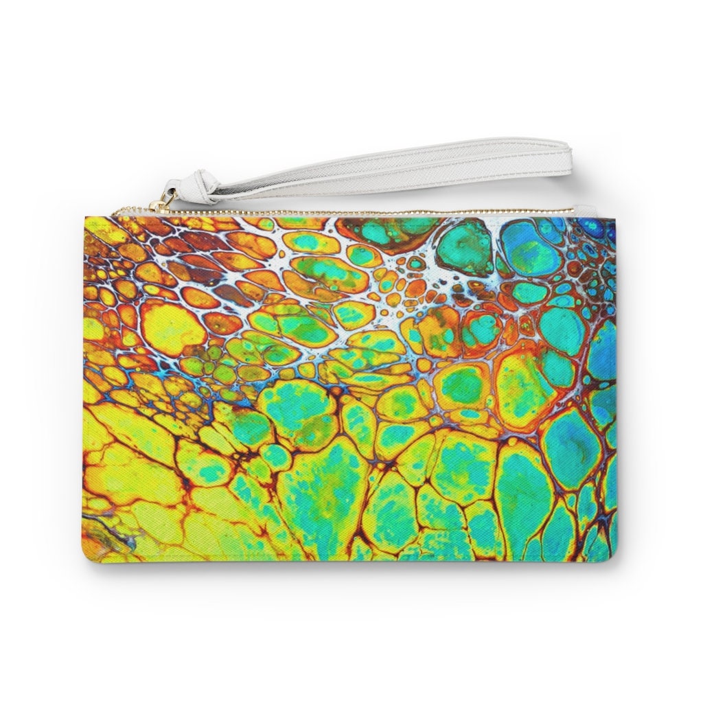 Cottagecore Clutch, Boho, Hippy, Gift for Her, Vegan Leather, Clutch Bag