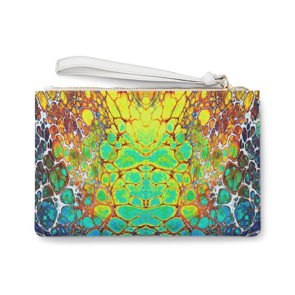 Cottagecore Clutch, Boho, Hippy, Gift for Her, Vegan Leather, Clutch Bag