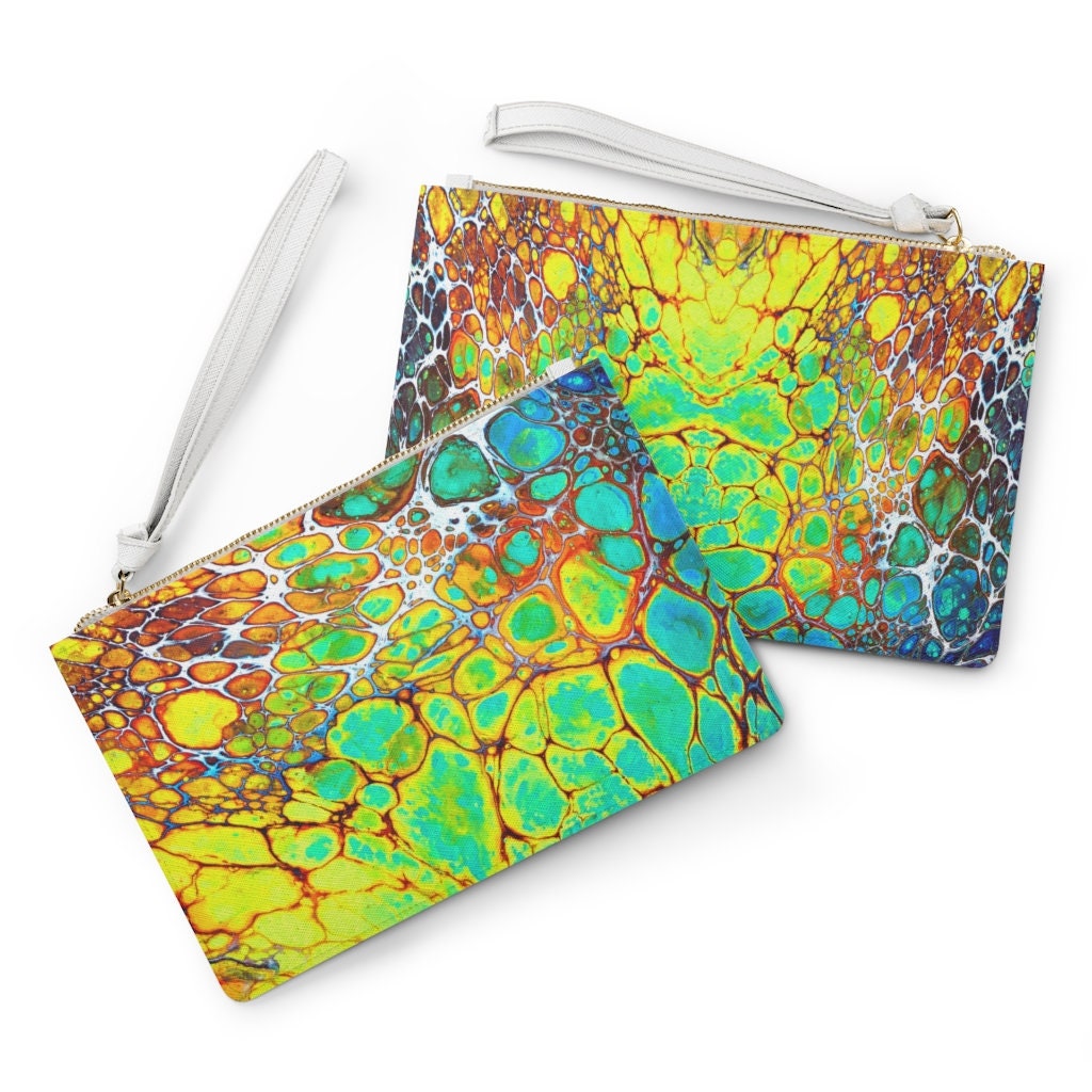 Cottagecore Clutch, Boho, Hippy, Gift for Her, Vegan Leather, Clutch Bag