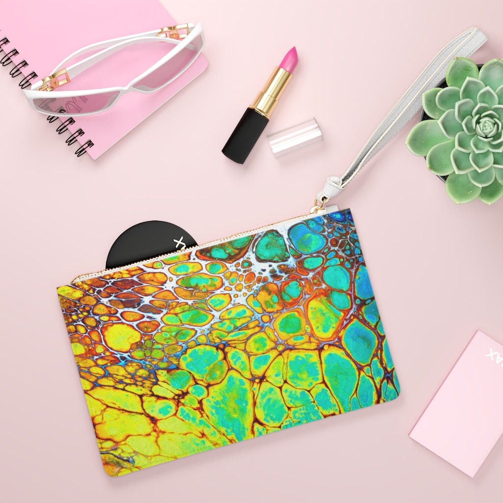 Cottagecore Clutch, Boho, Hippy, Gift for Her, Vegan Leather, Clutch Bag