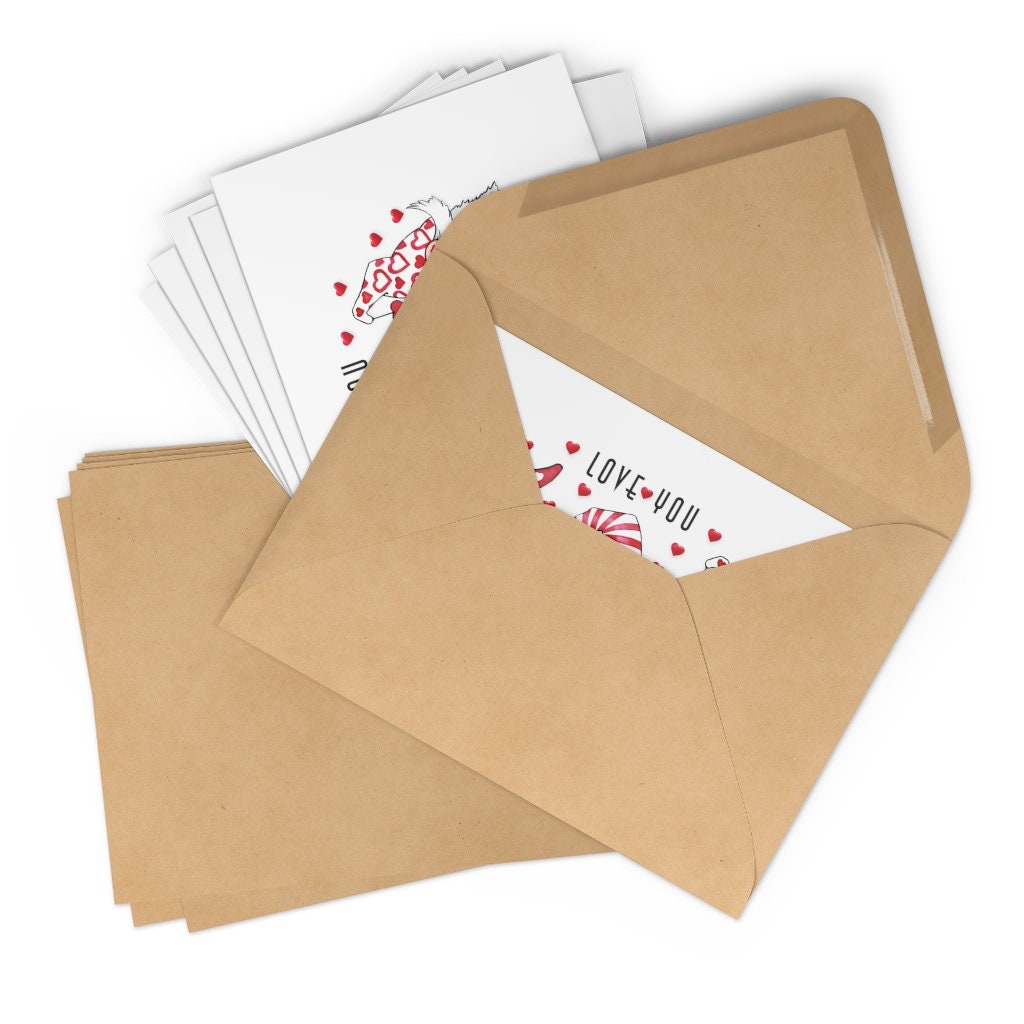Valentine Cards, Gnomes, Love You Gnome Matter, Red, Greeting Cards (7 pcs)