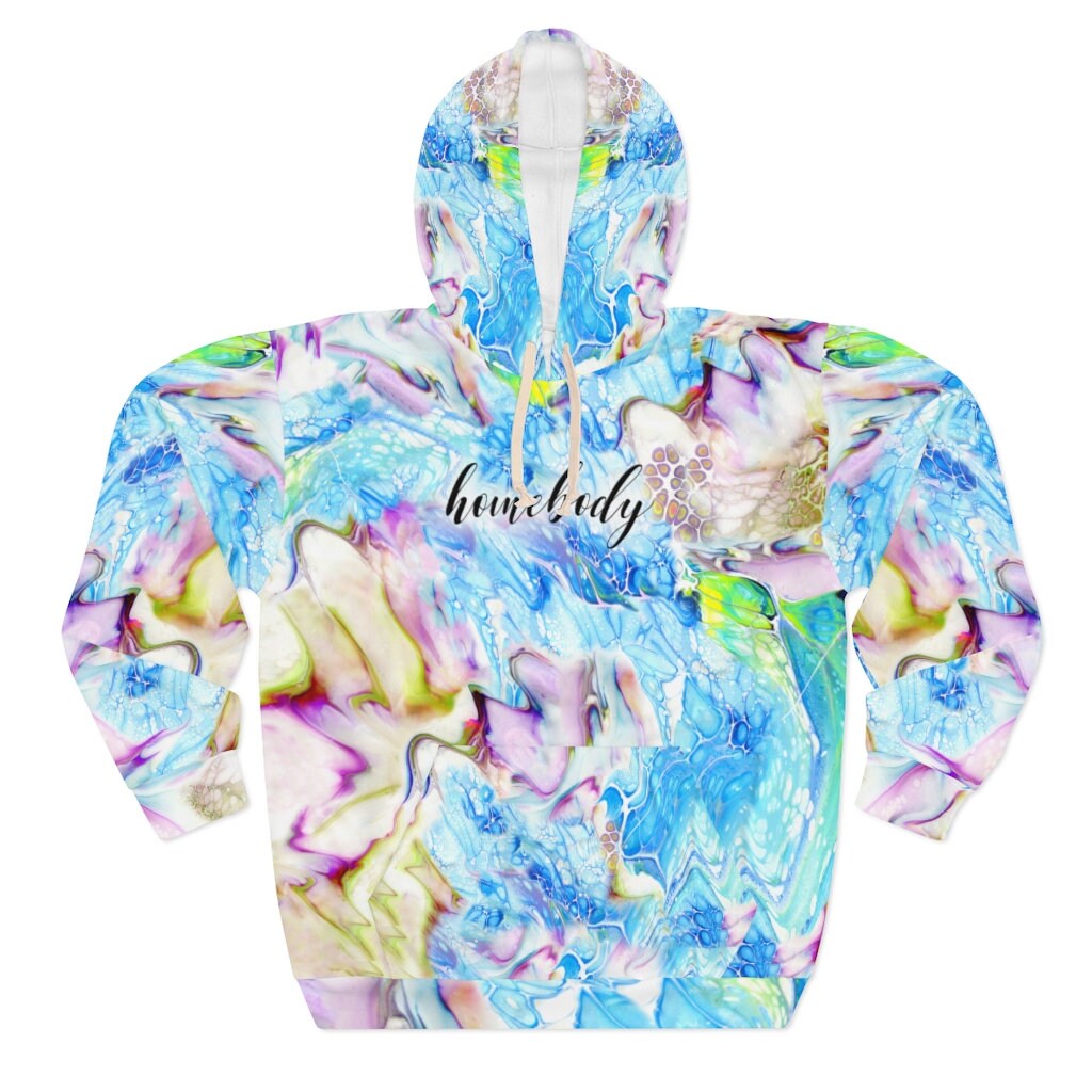 Cottagecore Hoodie, Homebody, Rainbow Melt, Boho, AOP Unisex Pullover Hoodie
