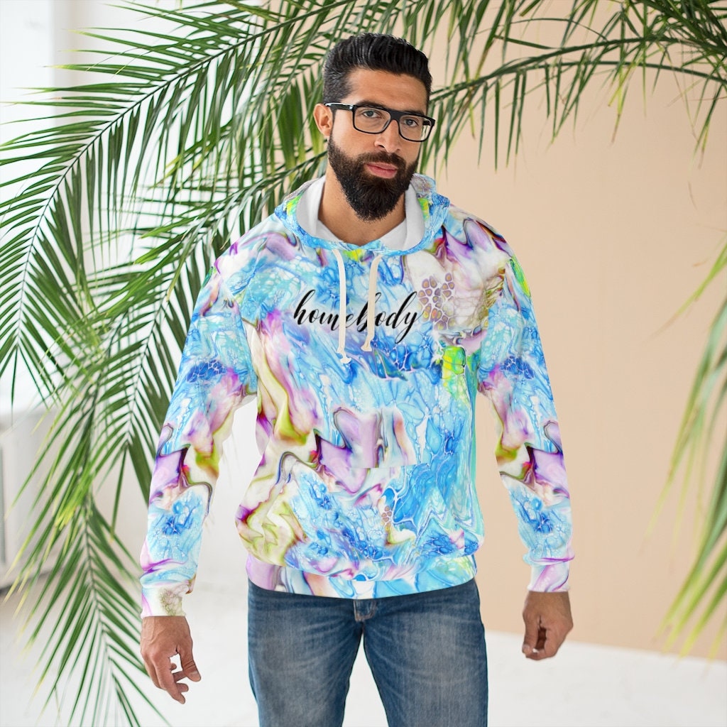 Cottagecore Hoodie, Homebody, Rainbow Melt, Boho, AOP Unisex Pullover Hoodie
