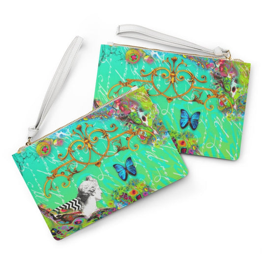 Cottagecore Zipper Bag, Vegan Leather, Boho, Hippy, Gift for her, Clutch Bag