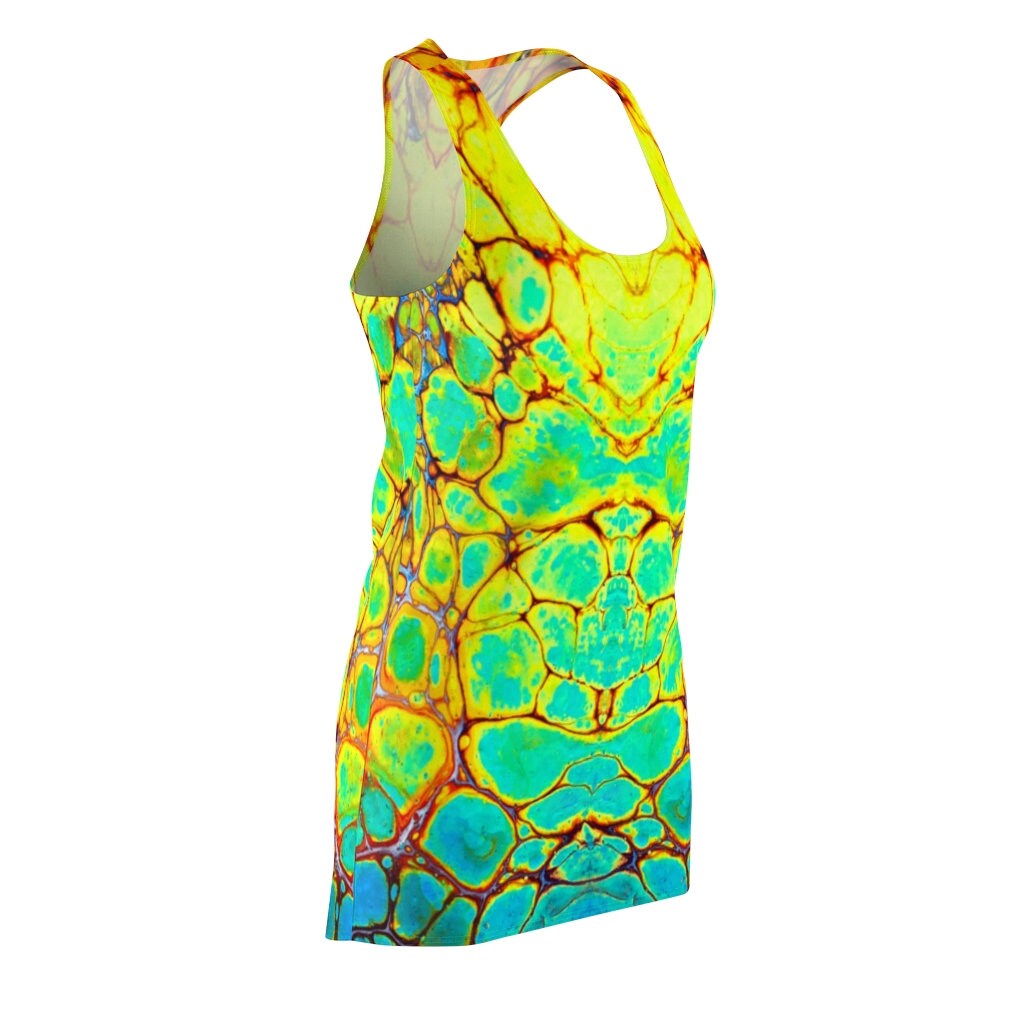 Cottagecore Dress, Boho, Hippy, Neon, Sundress, Women's Racerback Dress