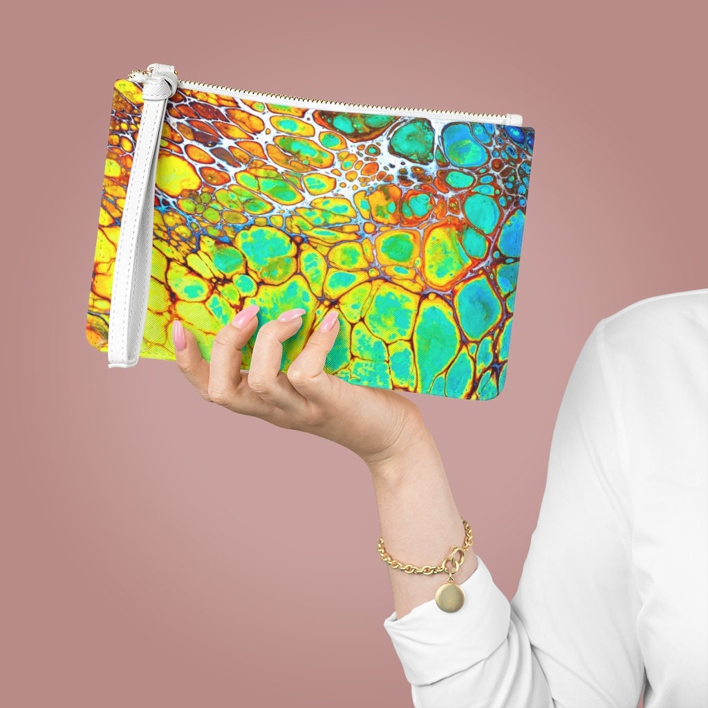 Cottagecore Clutch, Boho, Hippy, Gift for Her, Vegan Leather, Clutch Bag