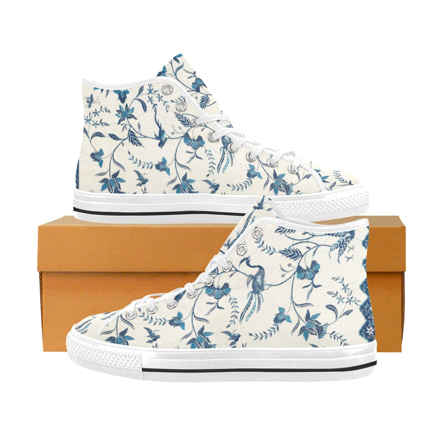 Blue & White Women's Vancouver High Top Shoes
